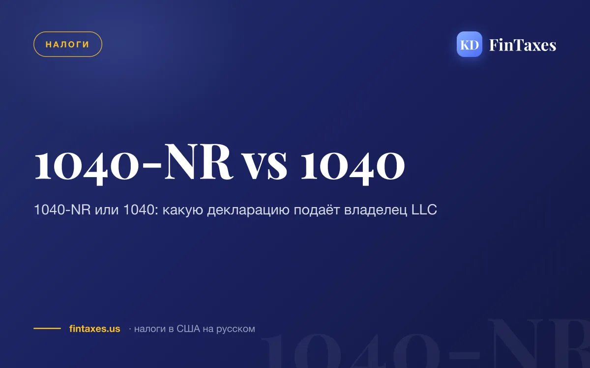 1040-NR или 1040: какую декларацию подаёт владелец LLC
