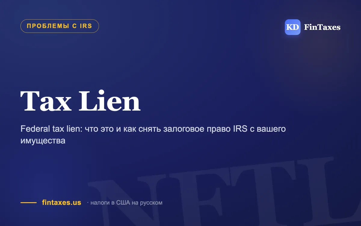 Federal tax lien: что это и как снять залоговое право IRS с вашего имущества