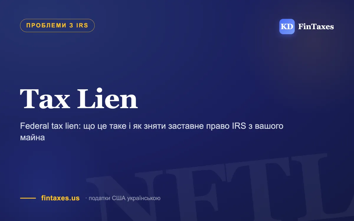 Federal tax lien: що це таке і як зняти заставне право IRS з вашого майна