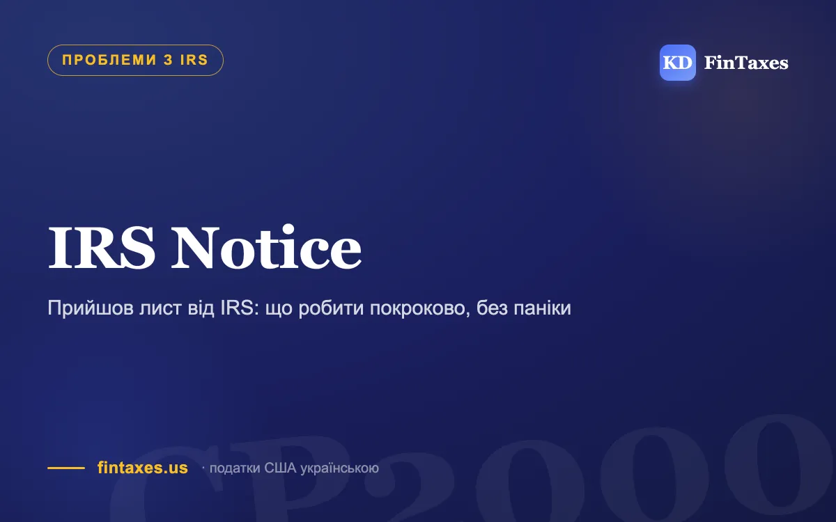Прийшов лист від IRS: що робити покроково, без паніки
