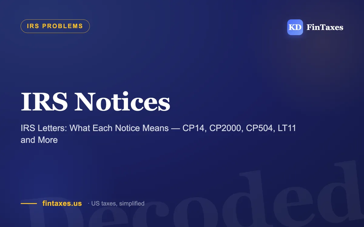 IRS Letters: What Each Notice Means — CP14, CP2000, CP504, LT11 and More