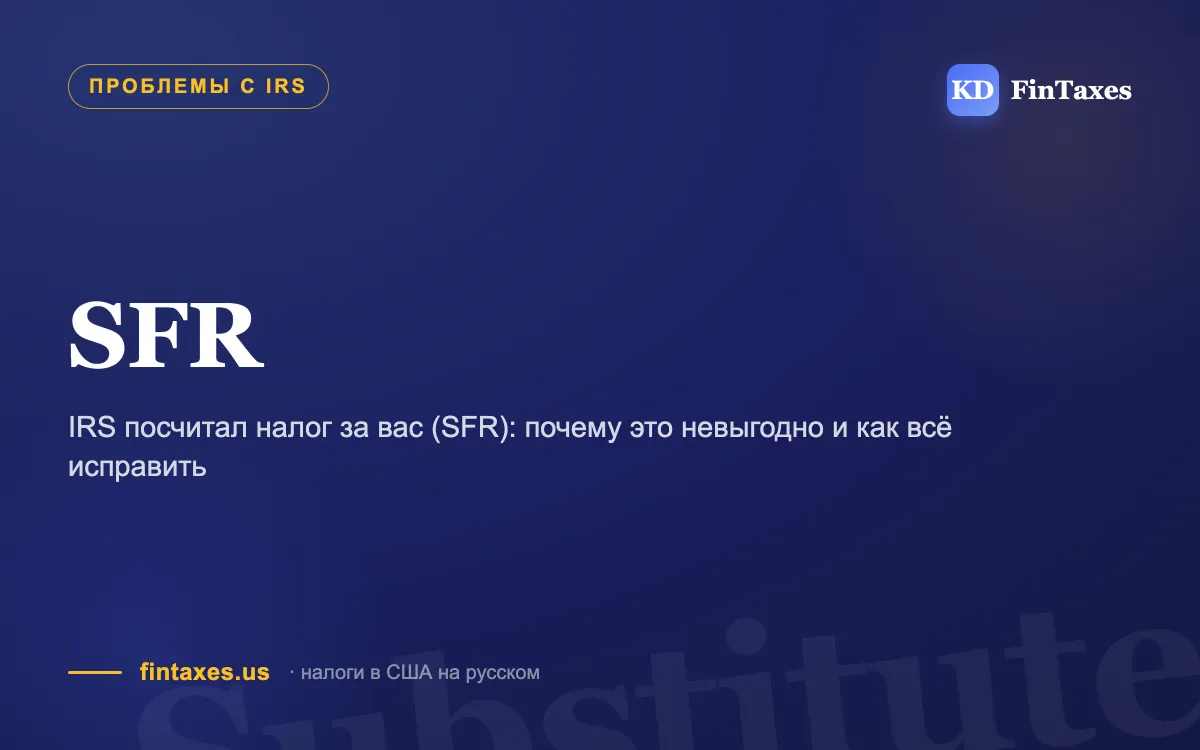 IRS посчитал налог за вас (SFR): почему это невыгодно и как всё исправить