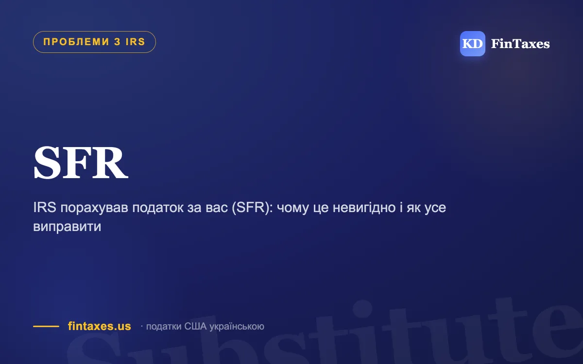 IRS порахував податок за вас (SFR): чому це невигідно і як усе виправити