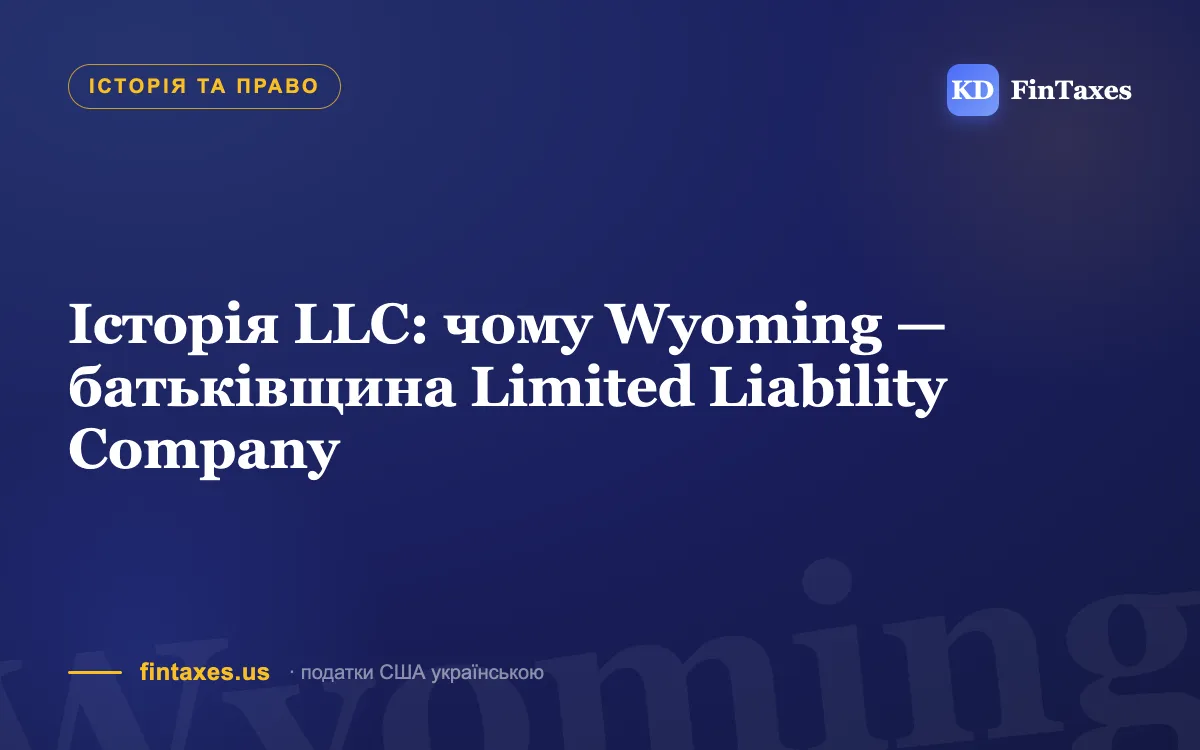 Історія LLC: чому Wyoming — батьківщина Limited Liability Company