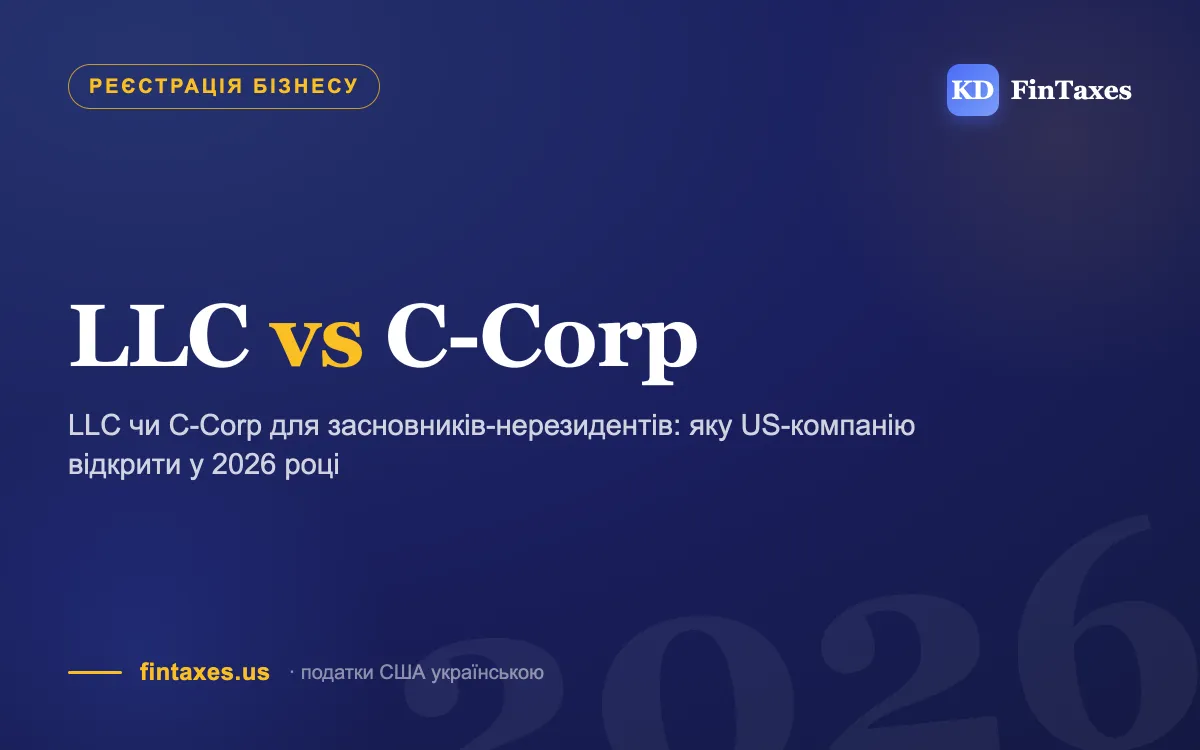 LLC чи C-Corp для засновників-нерезидентів: яку US-компанію відкрити у 2026 році