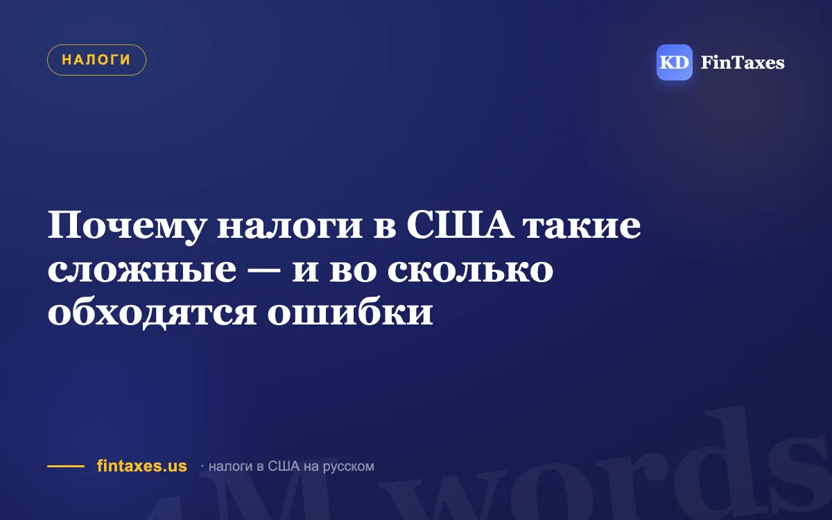 Почему налоги в США такие сложные — и во сколько обходятся ошибки