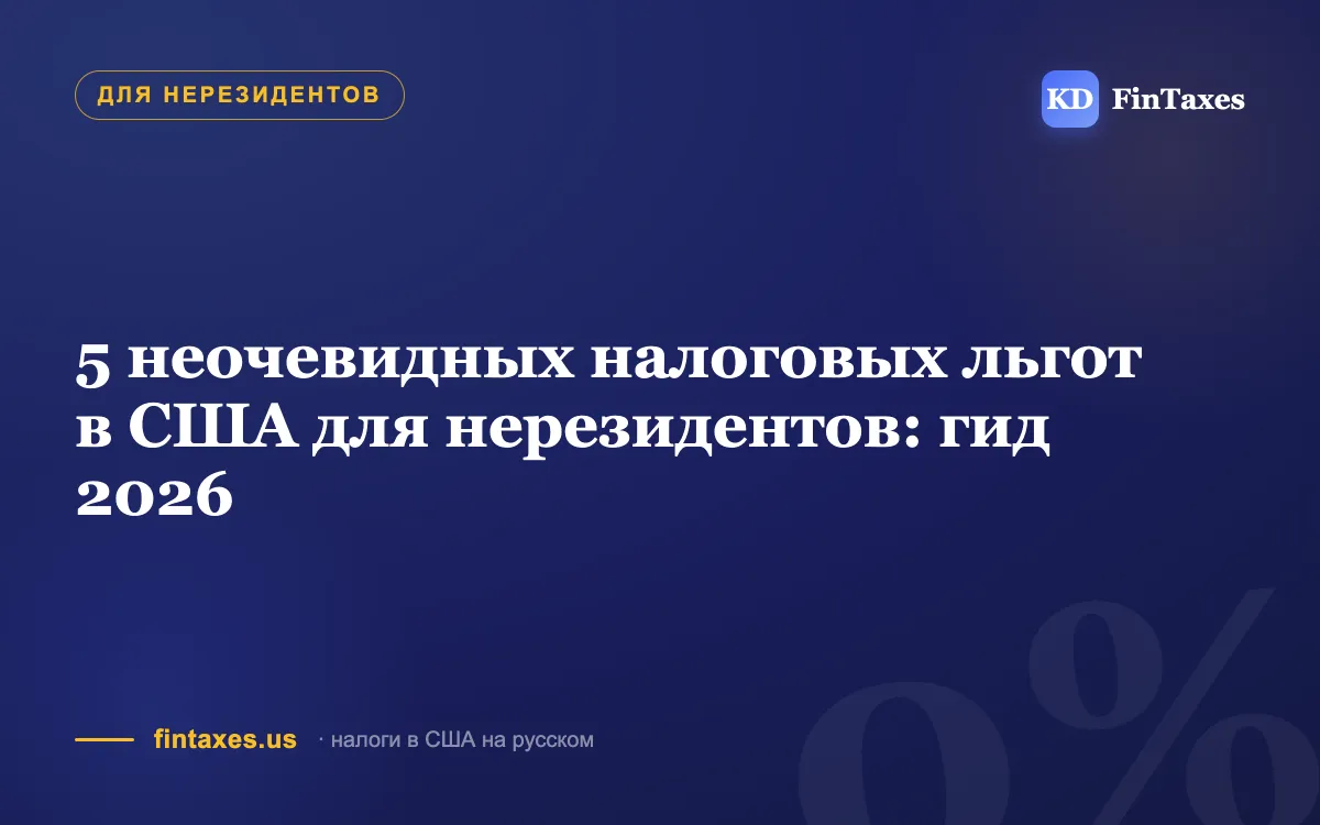 5 неочевидных налоговых льгот в США для нерезидентов: гид 2026