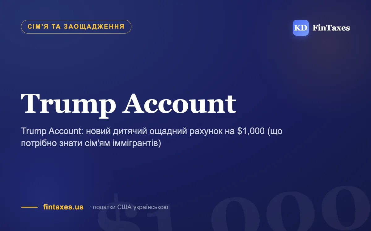 Trump Account: новий дитячий ощадний рахунок на $1,000 (що потрібно знати сім'ям іммігрантів)