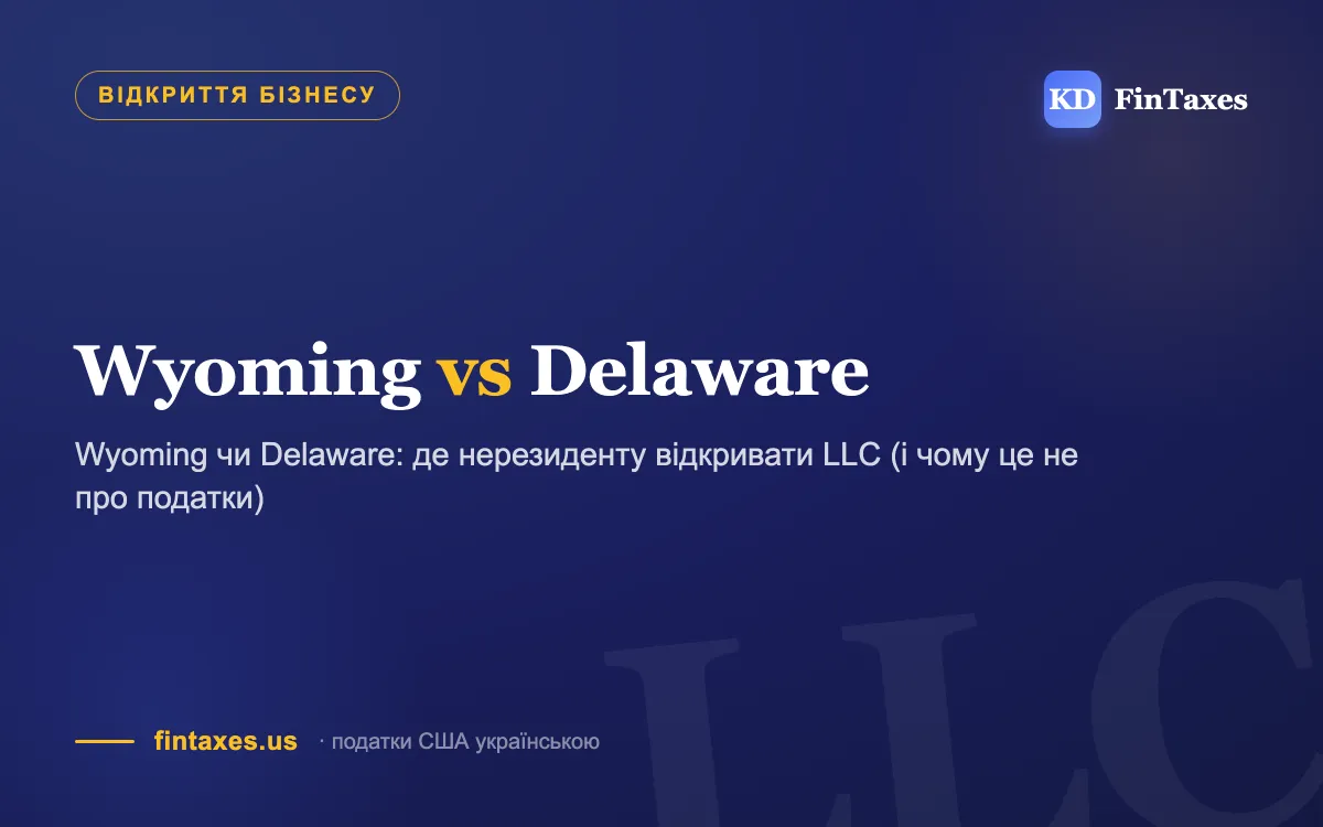 Wyoming чи Delaware: де нерезиденту відкривати LLC (і чому це не про податки)